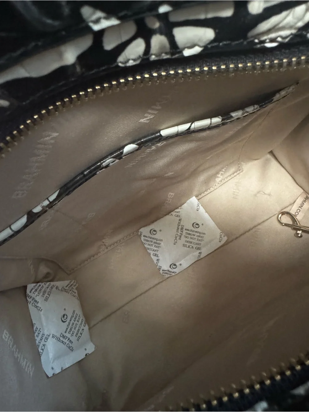 The Brahmin Cami Satchel NWT Full Inclusion.